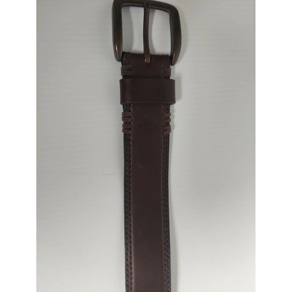 Columbia Leather Casual Belt Men's Size 40 Brown Metal Buckle‎